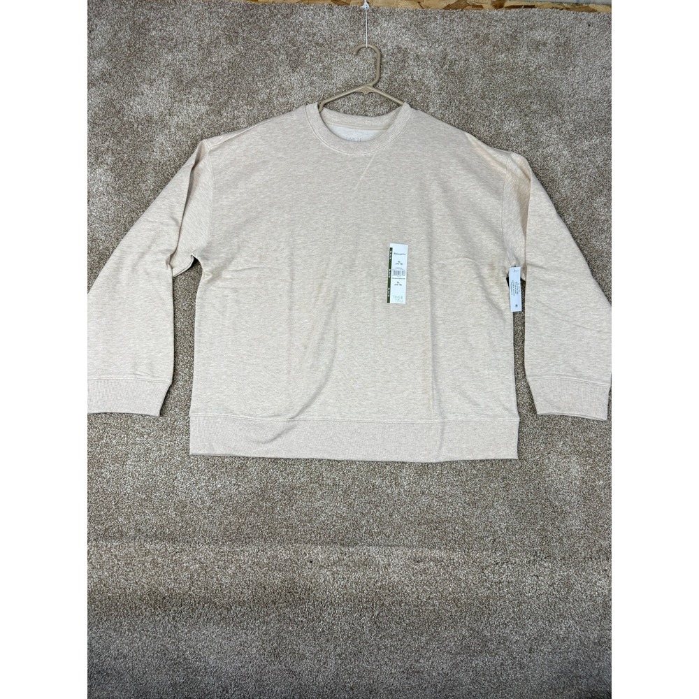 NEW Time and Tru Womens Relaxed Fit Sweatshirt Oatmeal Heather XL 16-18 Lounge